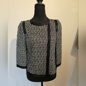 St John Black and White Tweed Sparkle Jacket S